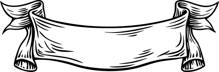 Blank vintage banner with ornate edges for custom text in classic design