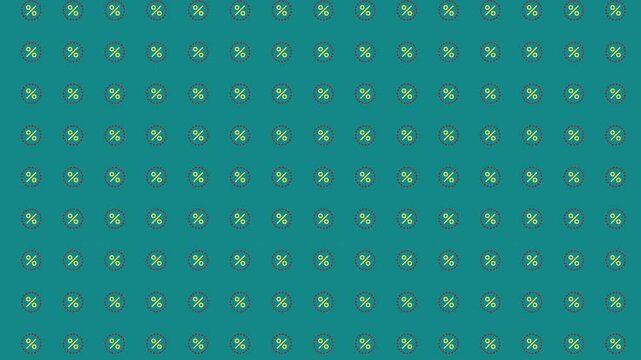 Minimalistic Coin and Persentage Repeated Pattern Background - Loopable Animation Background Video