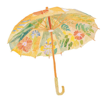 recommend clip art: PNG Summer beach umbrella illustration watercolor style.