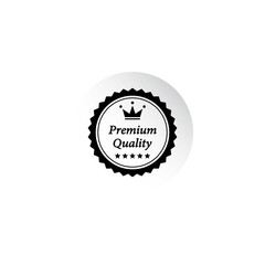 trendy black badge quality guarantee seal on a checkerboard transparent background