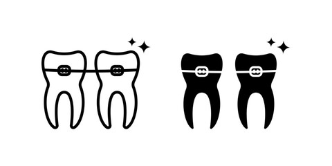 Braces icon set. for mobile concept and web design on white background