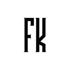 FK monogram logo design letter text name symbol monochrome logotype alphabet character simple logo