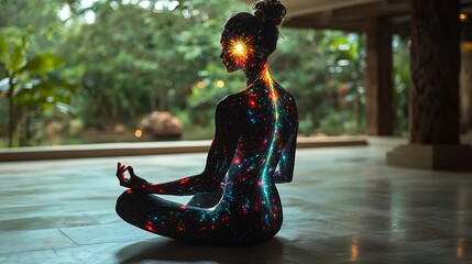 Cosmic Yoga Pose, Tranquil Retreat