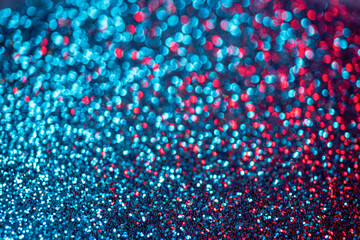 Blue bokeh background. Glitter bokeh background. Abstract Holiday backdrop. Bokeh background. Holiday backgrounds. Abstract background with copy space. Blue color sparkles.
