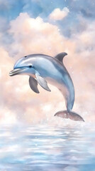 Obraz premium dolphin watercolor,