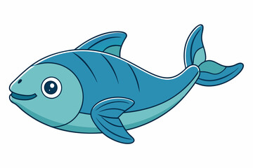 vector illustration of a cartoon shark