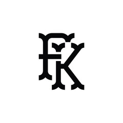 FK monogram logo design letter text name symbol monochrome logotype alphabet character simple logo
