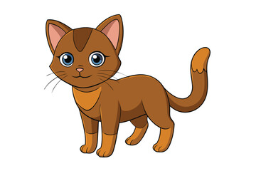 Cute cat vector art in illustration on a white background