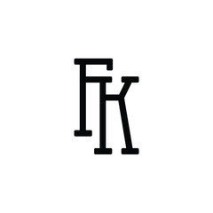 FK monogram logo design letter text name symbol monochrome logotype alphabet character simple logo
