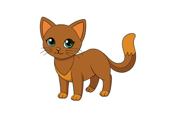Cute cat vector art in illustration on a white background