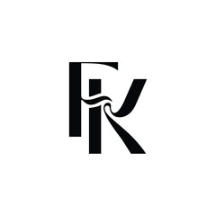FK monogram logo design letter text name symbol monochrome logotype alphabet character simple logo