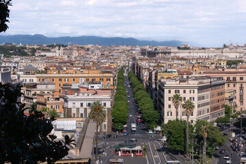 view of the city of rome italy, buildings and architecture of the city of Rome, Italy