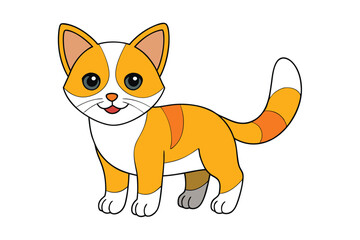 Cute cat vector art in illustration on a white background