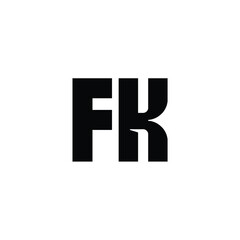 Obraz premium FK monogram logo design letter text name symbol monochrome logotype alphabet character simple logo