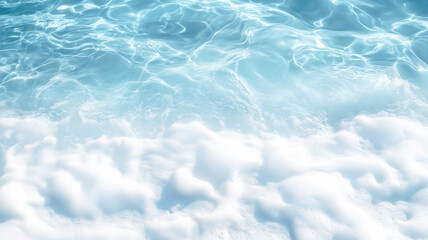 Obraz premium Blue Water With White Foam Texture Background