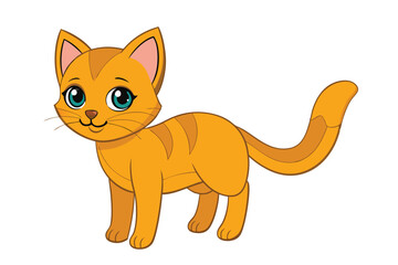 Cute cat vector art in illustration on a white background