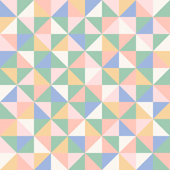 Seamless colorful abstract geometric square pattern. Abstract triangle and diamond shapes background vector mosaic art for wallpaper, textile, surface, fashion, stationary, home decor and wrapping.