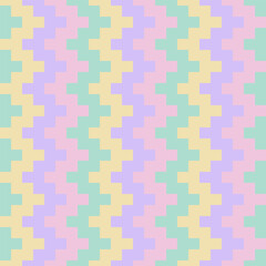 Repeate pastel colour overcrossing rectangular seamless pattern. Brick motif or block seamless pattern with geometric ornament. Modern style digital paper, textile print, page fill.