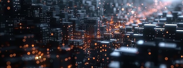 Fototapeta premium Cityscape with a lot of lights and buildings