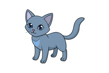 Cute cat vector art in illustration on a white background