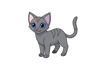 Cute cat vector art in illustration on a white background