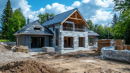 Fototapeta premium Renovation project showing before and after designs.
