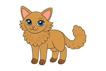 Cute cat vector art in illustration on a white background