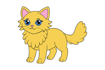 Cute cat vector art in illustration on a white background