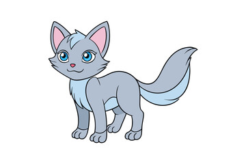 Cute cat vector art in illustration on a white background