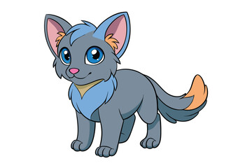 Cute cat vector art in illustration on a white background