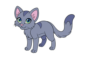 Cute cat vector art in illustration on a white background