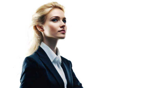 Happy girl showing closeup Portrait child smiling isolated on white background. Business asian women smart phone business talking wear black suit on white background communication business