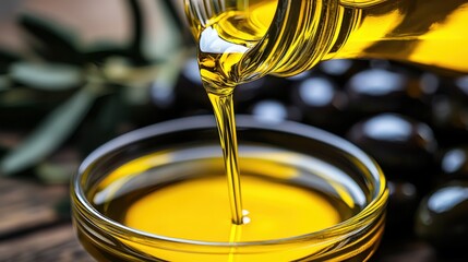 Cold press extraction of golden extra virgin olive oil from Arbequina olives