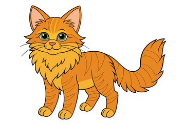 Cute cat vector art in illustration on a white background