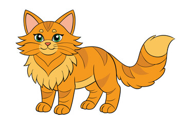 Cute cat vector art in illustration on a white background