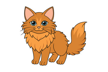 Cute cat vector art in illustration on a white background