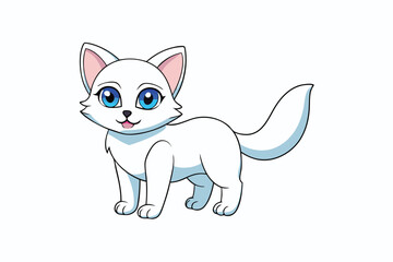 Cute cat vector art in illustration on a white background