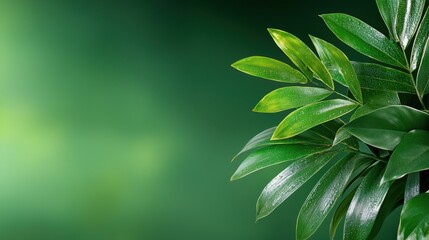 Obraz premium Lush green leaves nature close-up botanical tranquil environment macro viewpoint natural serenity