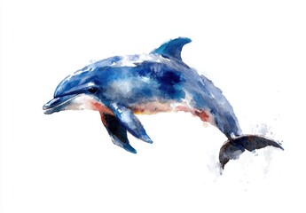 Fototapeta premium Beautiful Watercolor Dolphin Illustration in Vibrant Colors