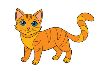 Cute cat vector art in illustration on a white background
