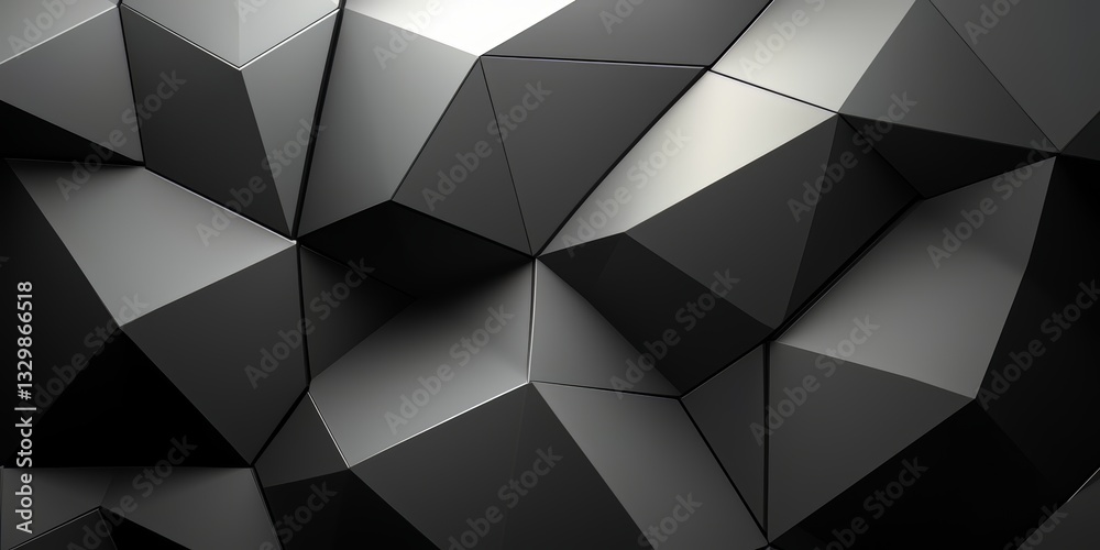 Leinwandbilder black and white image of a jagged, angular design. the image is abstract and has a modern, minimalis