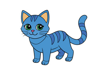 Cute cat vector art in illustration on a white background