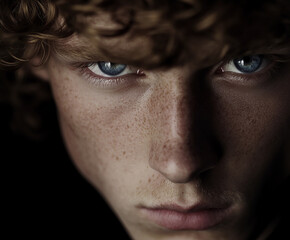 Obraz premium Handsome man close up, handsome male portrait close up