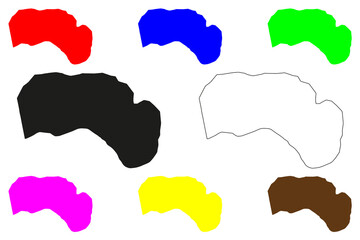 Bankura city (Republic of India, State of West Bengal) map vector illustration, scribble sketch Bankura map