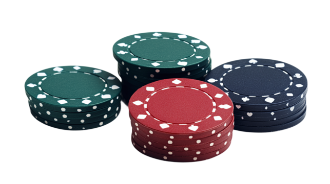 Poker chips cut out. Isolated on a transparent background.
