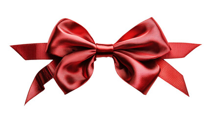Fototapeta premium Red bow, cut out. Isolated on a transparent background.
