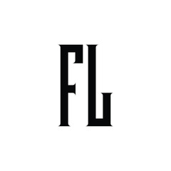 FL monogram logo design letter text name symbol monochrome logotype alphabet character simple logo