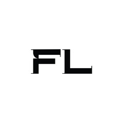 FL monogram logo design letter text name symbol monochrome logotype alphabet character simple logo