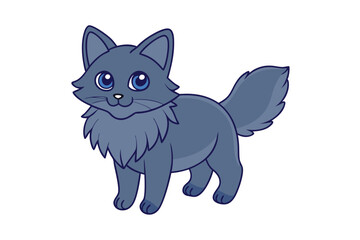 Cute cat vector art in illustration on a white background