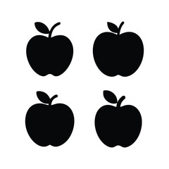 Different shapes of apple silhouette